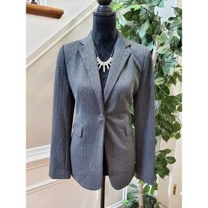 Tommy Hilfiger Women Gray Polyester Long Sleeve Single Breasted Jacket Blazer 4
